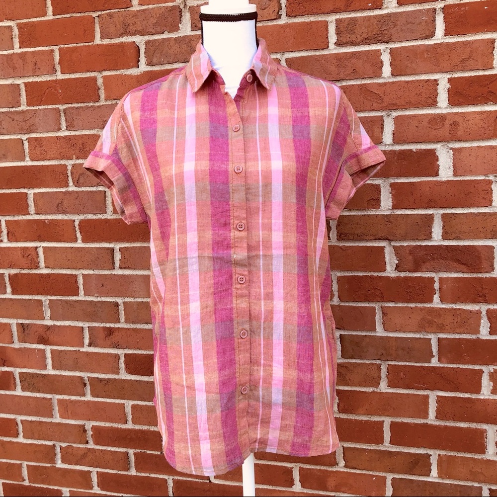 NWT Beach Lunch Lounge Spencer Linen Button Front